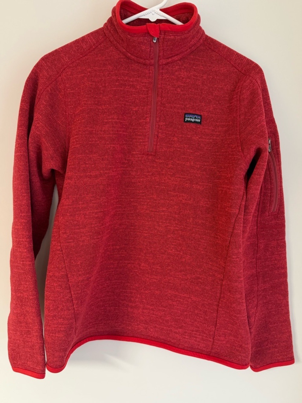 Patagonia Better Sweater Quarter Zip Fleece Pullover Red Heather Women's Medium